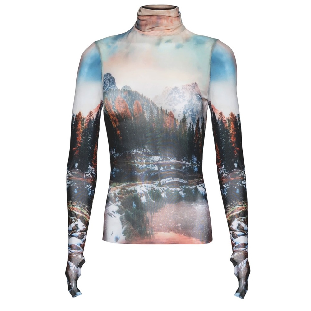AFRM Zadie Power Mesh Turtleneck Top